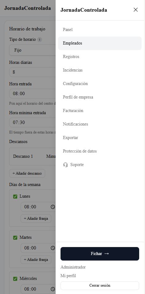 menu admin